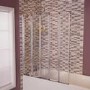 Large Straight 5 Fold Bath Shower Screen - H1400 x W1200mm