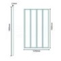 Large Straight 5 Fold Bath Shower Screen - H1400 x W1200mm
