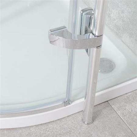 Alona 6mm 800 x 800 Frameless Hinged Door Quadrant Shower Enclosure