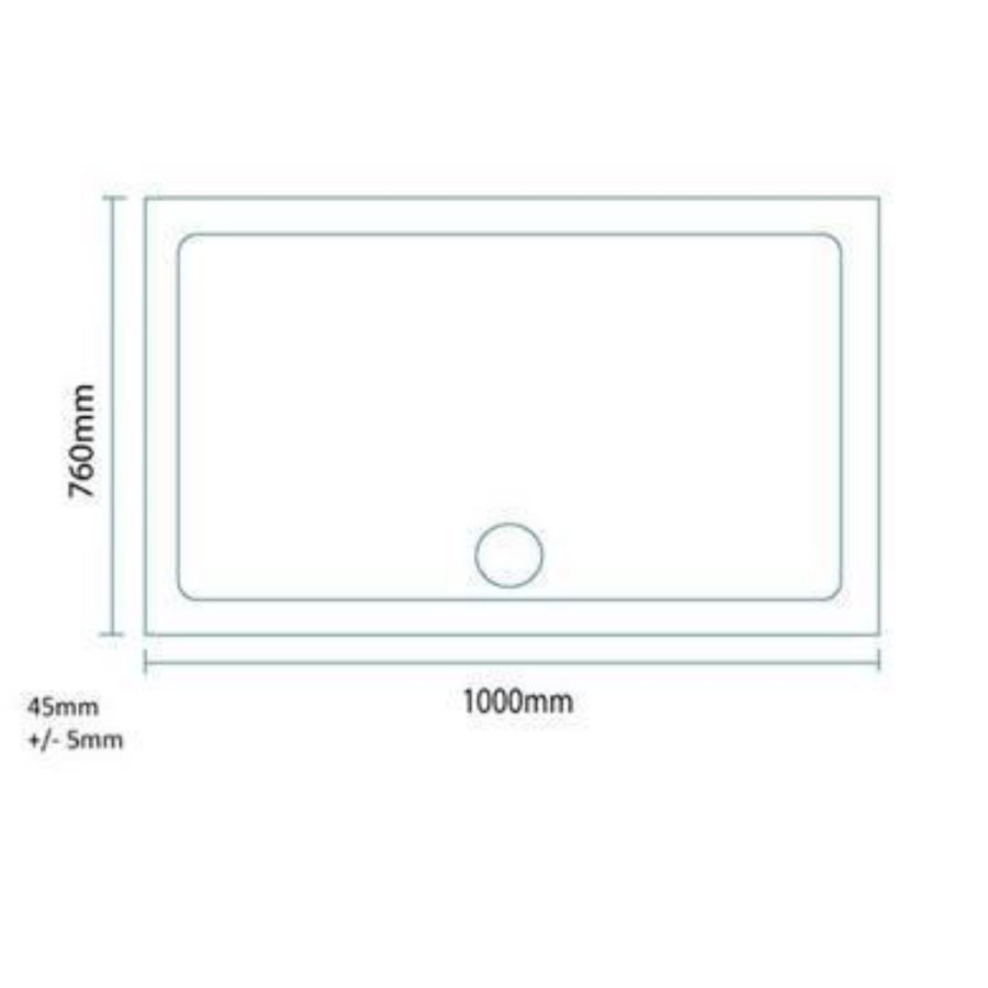 1000x760mm Stone Resin Low Profile Rectangular Shower Tray - Slim Line