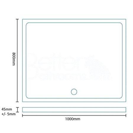 GRADE A1 - Slim Line 1000 x 800 Rectangular Shower Tray 