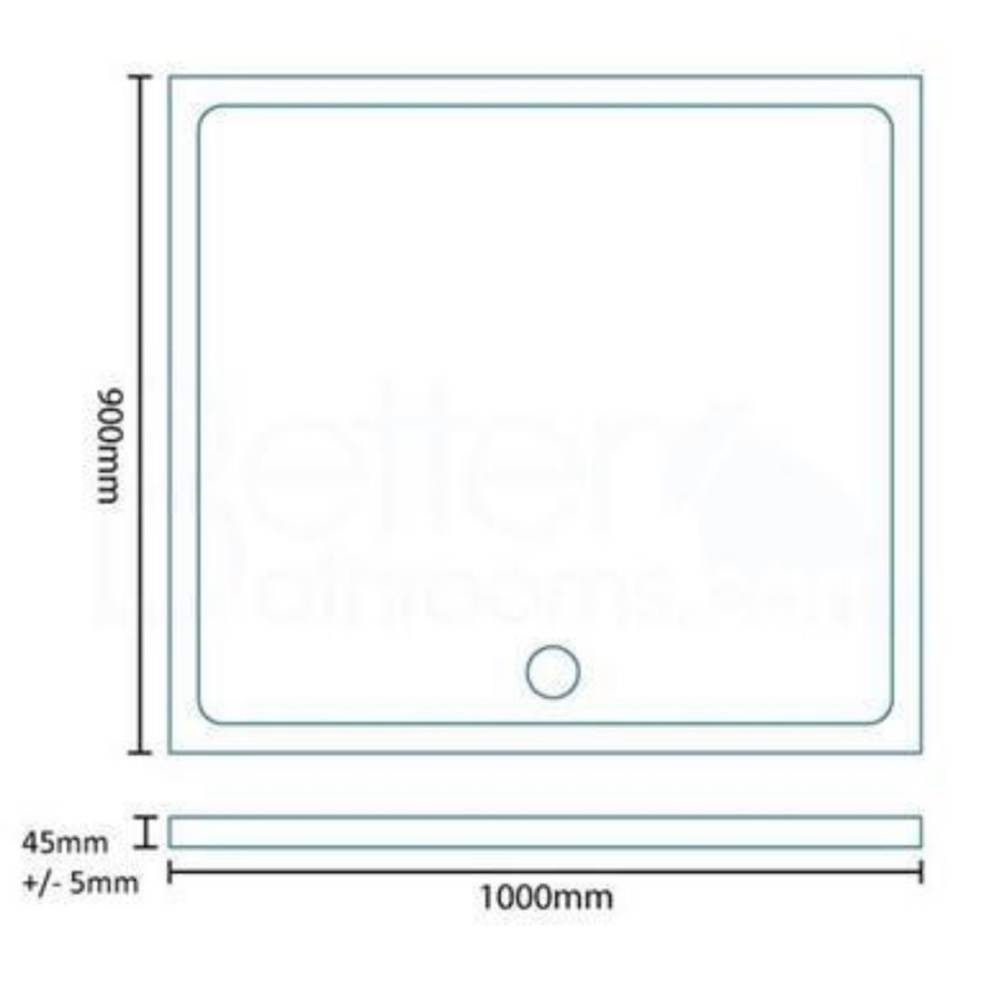 Rectangular Low Profile Shower Tray 1000 x 900mm - Slim Line