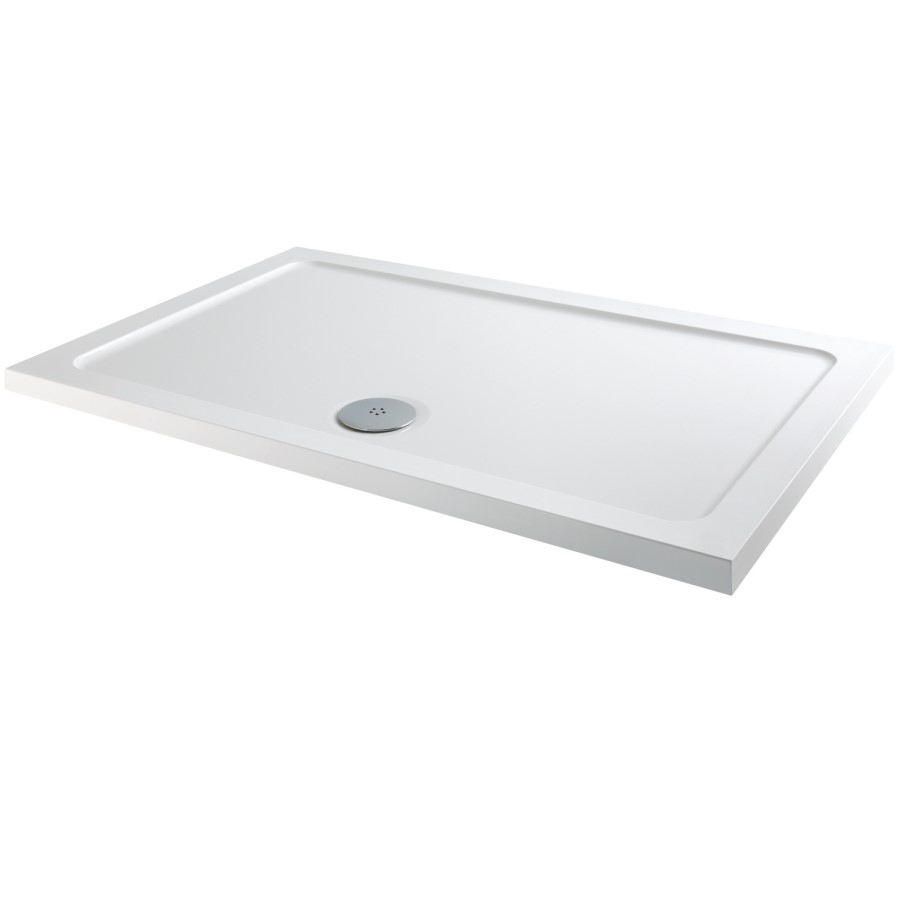 Low Profile Rectangular Shower Tray 1100 x 800mm Stone Resin - Slim Line