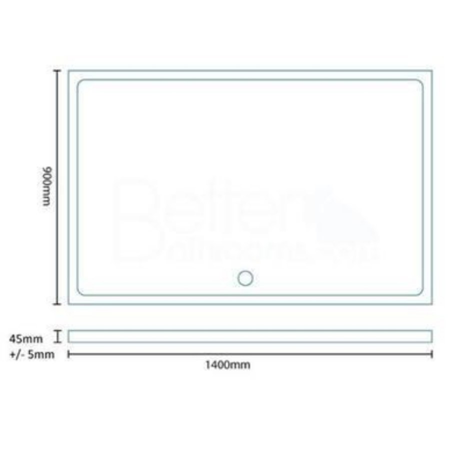1400 x 900mm Low Profile Rectangular Shower Tray  - Slim Line 