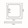 Square Low Profile Shower Tray 900 x 900mm - Slim Line
