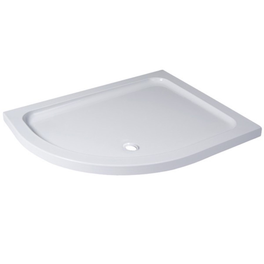 Low Profile Left Hand Offset Quadrant Shower Tray 900 x 760mm Stone Resin - Slim Line