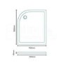 Low Profile Left Hand Offset Quadrant Shower Tray 900 x 760mm Stone Resin - Slim Line