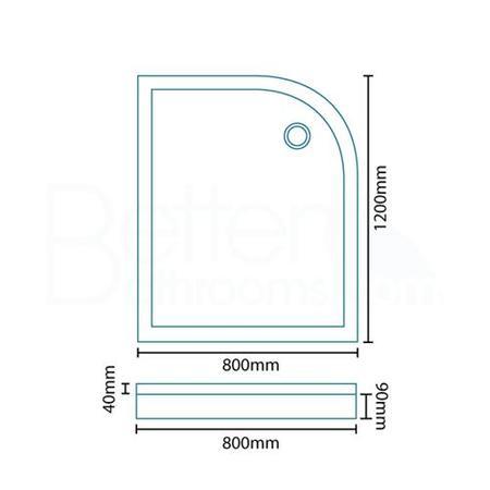 Easy Plumb 1200 x 800 Right Hand Quadrant Shower Tray