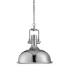 Industrial Chrome Pendant Light With Frosted Diffuser