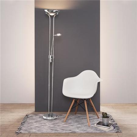 Double Chrome Floor Lamp With Dimmer