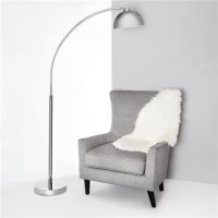 Giraffe Chrome Floor Lamp With Dome Shaped Metal Shade