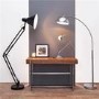 Giraffe Chrome Floor Lamp With Dome Shaped Metal Shade