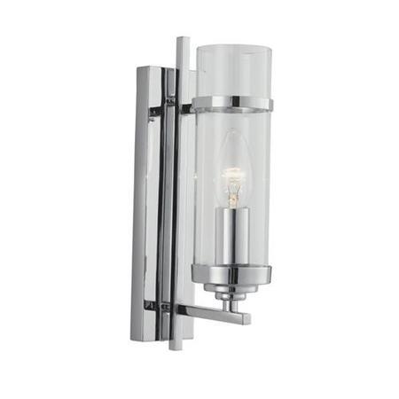 Milo Chrome Clear Glass Cylinder Shade Wall Light