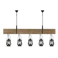 Wooden Beam Lantern Ceiling Light 