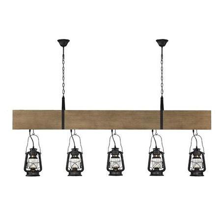 Wooden Beam Lantern Ceiling Light 
