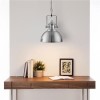 Industrial Satin Silver Pendant Light With Acrylic Diffuser