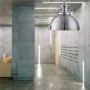 Industrial Satin Silver Pendant Light With Acrylic Diffuser
