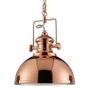 Industrial Copper Pendant Light With Acrylic Diffuser