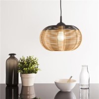 Dome Cage Copper Pendant Light With Black Trim