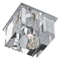 Chrome Surface Downlighter With Clear Ice Cube Glass