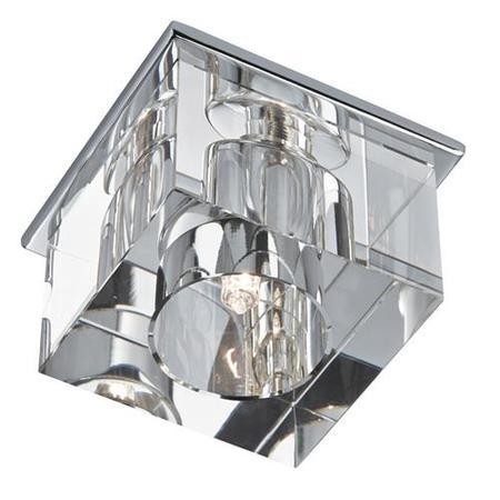 Chrome Surface Downlighter With Clear Ice Cube Glass