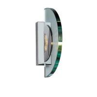 Clear Half Circle Glass Wall Light With Chrome Back Plate