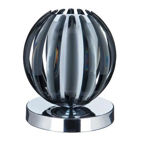 Chrome Touch Table Lamp With Smokey Acrylic & Frosted Glass