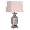 Silver Patterned Table Lamp With Shade