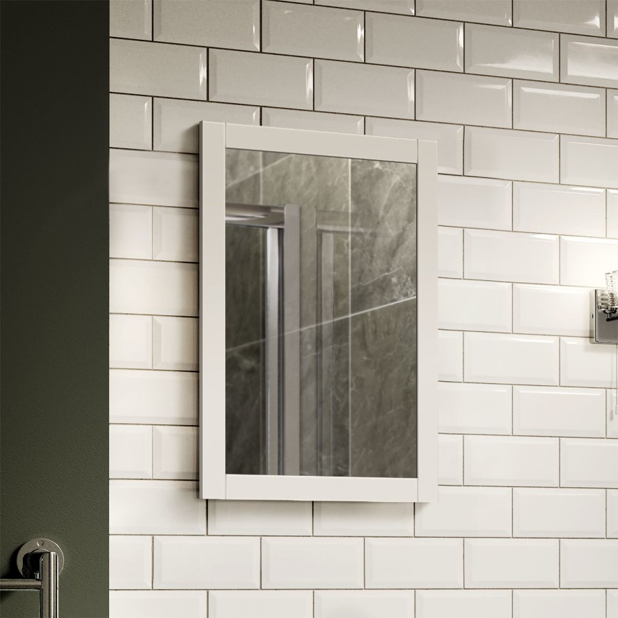 White Framed Mirror 500H 700W - Nottingham Range