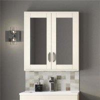 GRADE A1 - Nottingham Ivory Mirrored Cabinet