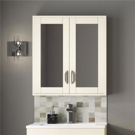 GRADE A1 - Nottingham Ivory Mirrored Cabinet