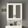 GRADE A1 - Nottingham Ivory Mirrored Cabinet