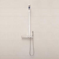 GRADE A1 - Latvin Thermostatic Shower Tower Panel with Integrated Storage