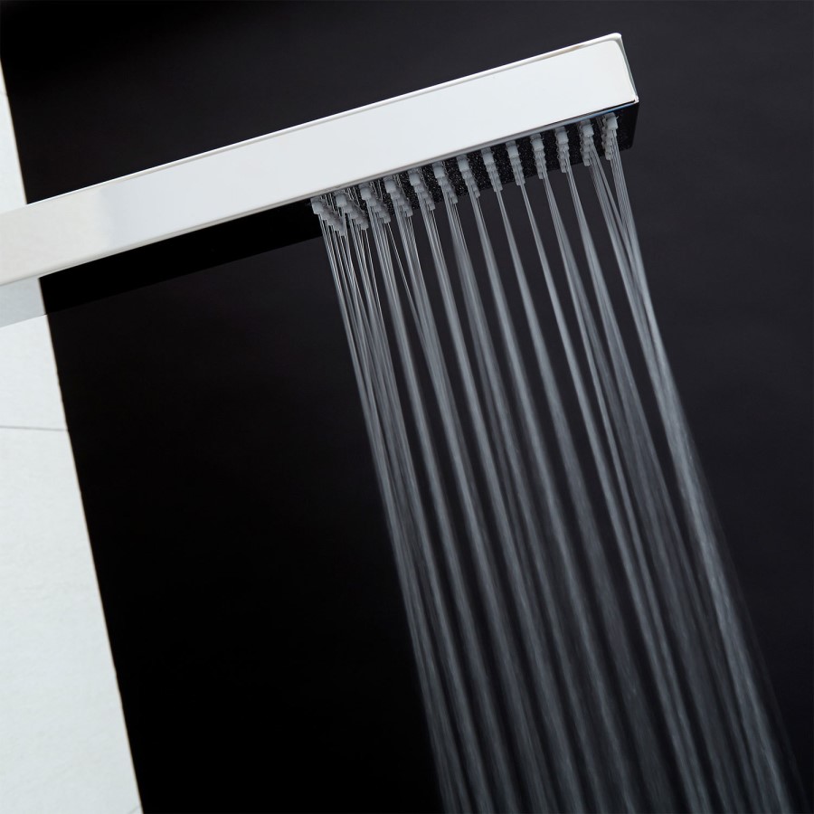 GRADE A1 - Latvin Thermostatic Shower Tower Panel with Integrated Storage