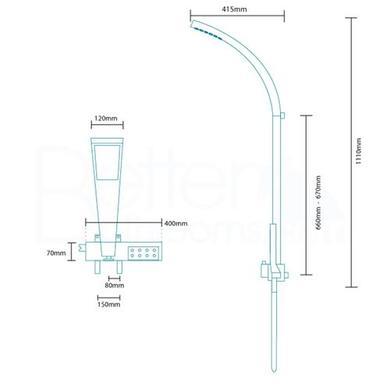 GRADE A1 - Celeste Luxury Thermostatic Shower Tower Panel with Draining Compartment