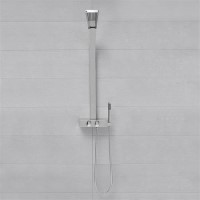 GRADE A1 - Chrome Luxury Thermostatic Shower Tower Panel with Shower Handset