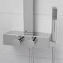 GRADE A1 - Chrome Luxury Thermostatic Shower Tower Panel with Shower Handset