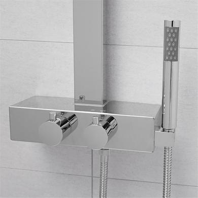 GRADE A1 - Chrome Luxury Thermostatic Shower Tower Panel with Shower Handset