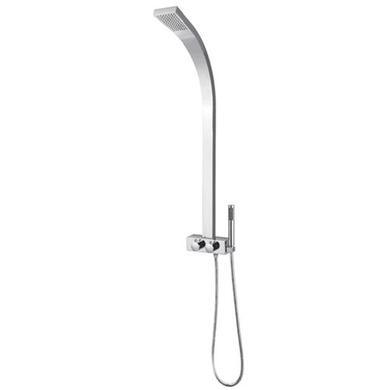 GRADE A1 - Chrome Luxury Thermostatic Shower Tower Panel with Shower Handset