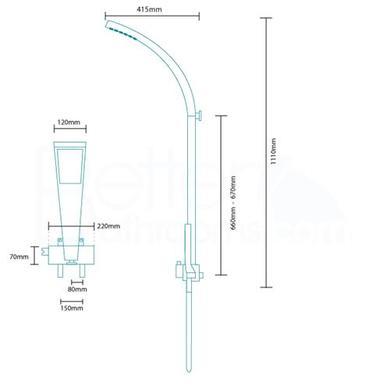GRADE A1 - Chrome Luxury Thermostatic Shower Tower Panel with Shower Handset