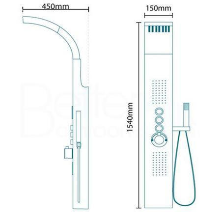 Steel Thermostatic Shower Tower Panel - Catalina Range