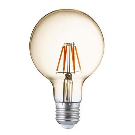 LED E27 Warm White Filament Amber Glass Globe Light Bulb