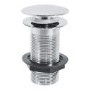 Push Button Unslotted Basin Waste - Chrome