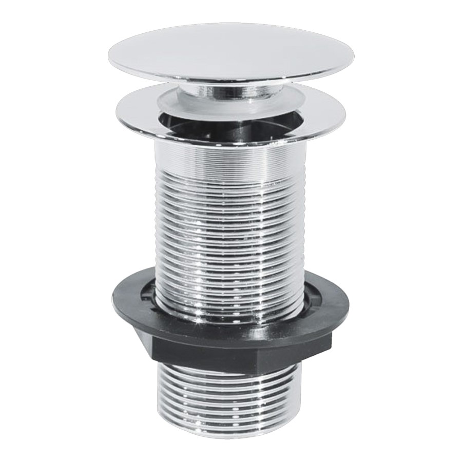 Push Button Unslotted Basin Waste - Chrome