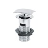 Square Slotted Push Button Basin Waste - Chrome