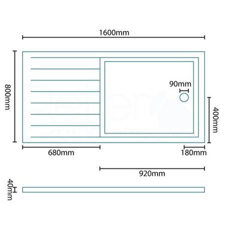 Rectangular Walk In Low Profile Shower Tray 1600 x 800mm - Slim Line