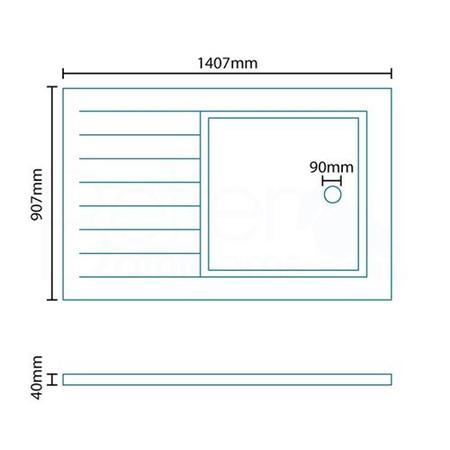 Rectangular Walk In Low Profile Shower Tray 1400 x 900mm - Slim Line