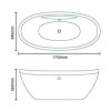 Duo Oval Modern Freestanding Bath - L1750 x W840mm