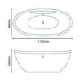 Duo Oval Modern Freestanding Bath - L1750 x W840mm