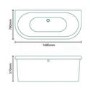 Back to Wall Freestanding Bath with Surround Panel - L1685 x W780mm - Dee